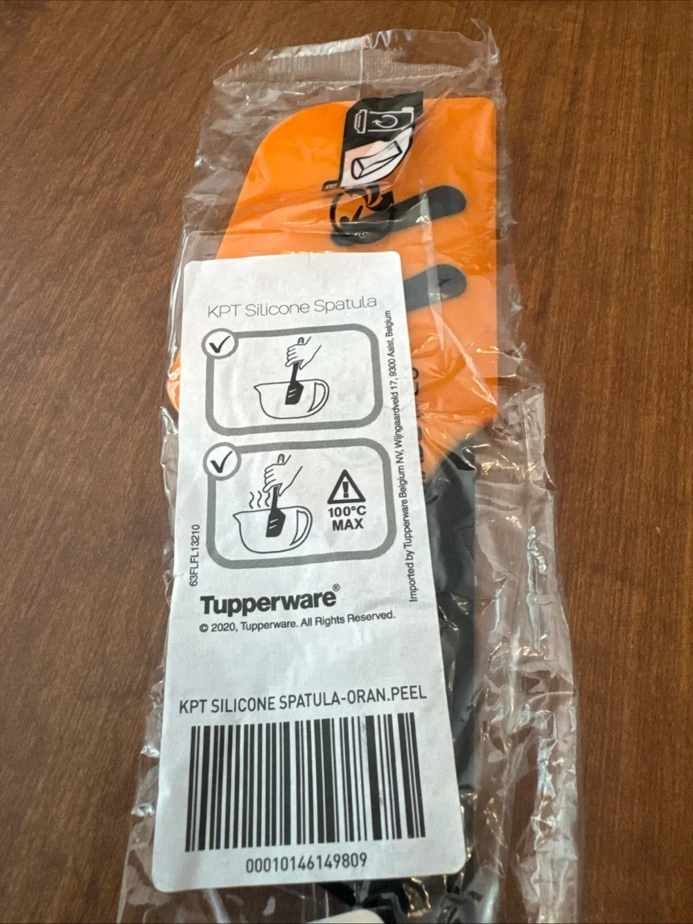 Tupperware Silicone Orange and Black Silicone Spatula Heat Resistant